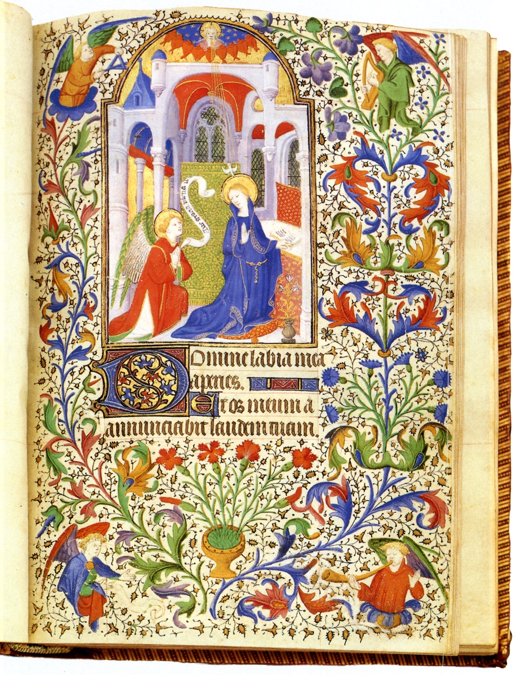 BOOK OF HOURS, in Latin and French, ILLUMINATED MANUSCRIPT 